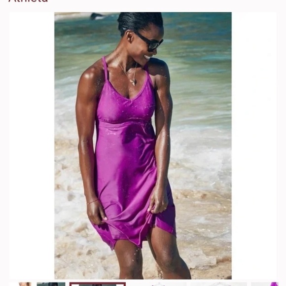 ATHLETA • Women’s Shorebreak Built In Bra Razor Back Swim Dress Purple Size XXS - Picture 1 of 7